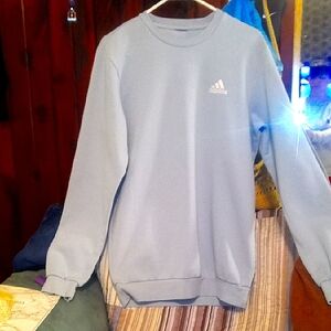 Adidas Blue Crewneck Sweater Minimalist Style
